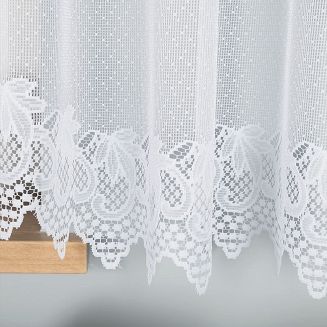 Firanka żakardowa gotowa na żabki ELŻBIETA 530x160 biała