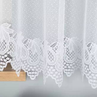 Firanka żakardowa gotowa na żabki ELŻBIETA 530x160 biała