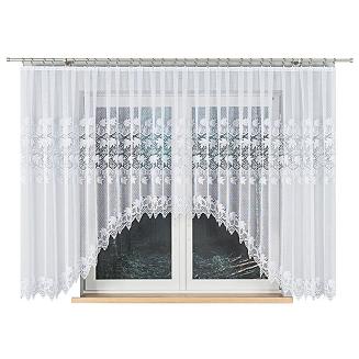 Firanka żakardowa gotowa na żabki ELŻBIETA 530x160 biała