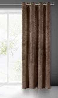Zasłona gotowa na przelotkach VILLA 140x250 Eurofirany brązowy