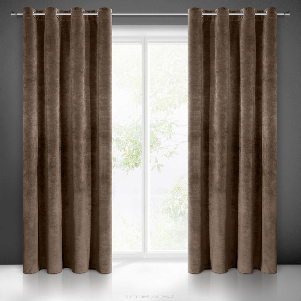 Zasłona gotowa na przelotkach VILLA 140x250 Eurofirany brązowy