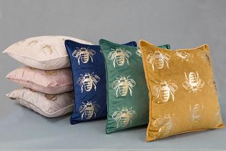 Poszewka dekoracyjna BLINK 45x45 Eurofirany ciemnobeżowy/jasnozłoty