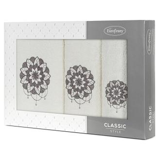 Komplet ręczników 3 cz. LOTUS 30x50 Eurofirany kremowy