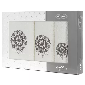 Komplet ręczników 3 cz. LOTUS 30x50 Eurofirany kremowy