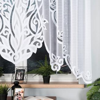 Firanka żakardowa gotowa na żabki POLA 300x160 biała