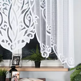 Firanka żakardowa gotowa na żabki POLA 300x160 biała