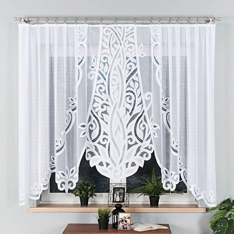 Firanka żakardowa gotowa na żabki POLA 300x160 biała