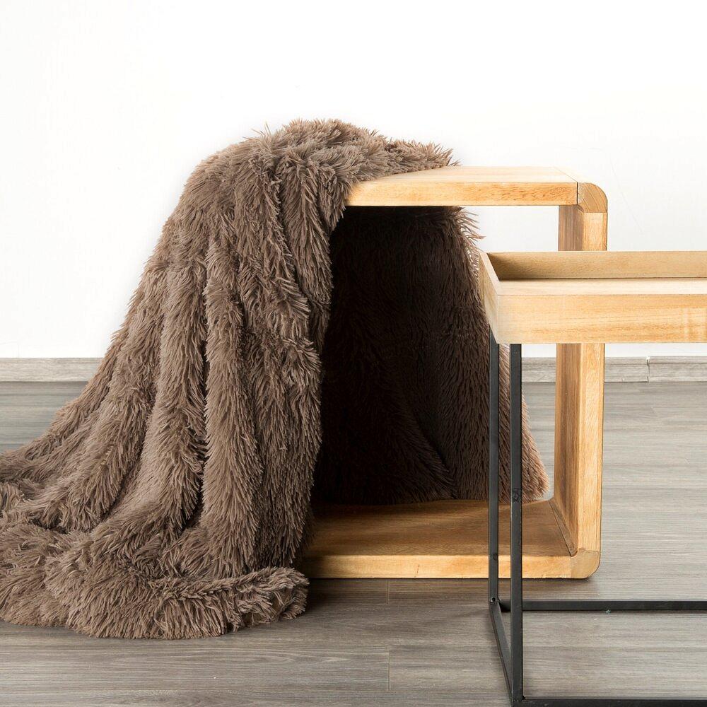 Koc narzuta TIFANY 150x200 Design91 ciemnobeżowy