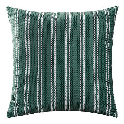 Poszewka dekoracyjna MM 43x43 zielona biała z motywem przeszyć