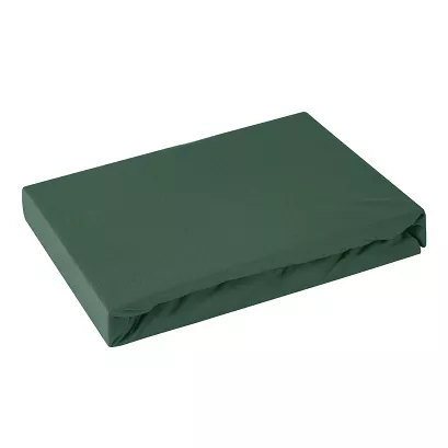 Prześcieradło jersey z gumką  140x200 Design91 butelkowy zielony
