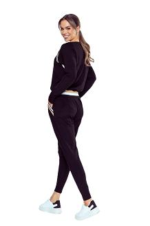 Legginsy długie z elastycznego materiału Fara czarne