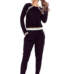 Legginsy długie z elastycznego materiału Fara czarne