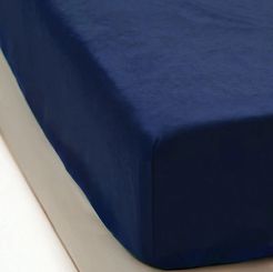 Prześcieradło polarowe z gumką MIŚ Fluffy 200x220 mikrofibra granatowe