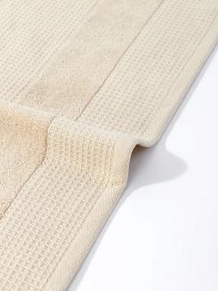Ręcznik bawełniany wafel Checky 100x150 beżowy z ozdobną bordiurą
