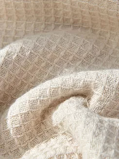 Ręcznik bawełniany wafel Checky 100x150 beżowy z ozdobną bordiurą