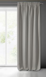 Zasłona gotowa na taśmie LOGAN 135x270 Eurofirany srebrna