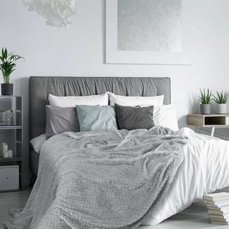 Koc narzuta na fotel CINDY 150x200 srebrny