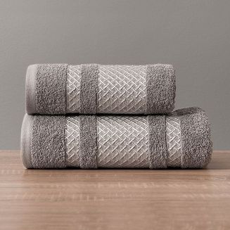 Ręcznik bawełniany LIONEL 50x90 ciemnoszary ze srebrną bordiurą