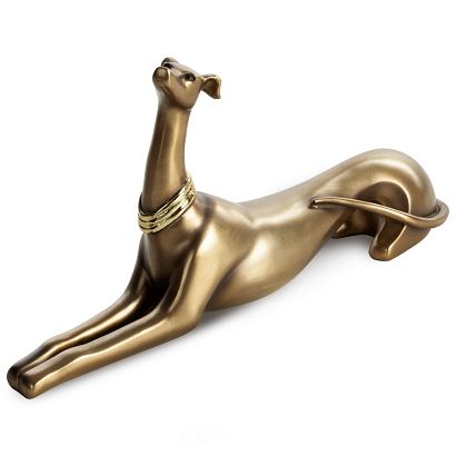 Figurka dekoracyjna DOG 42x9x21 Eurofirany złoty pies chart