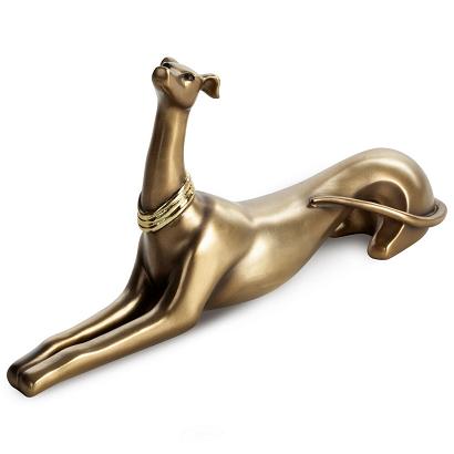 Figurka dekoracyjna DOG 42x9x21 Eurofirany złoty pies chart