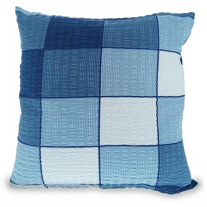 Poszewka z kory 40x40 wzór piknikowa krata granatowa