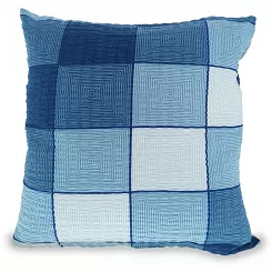 Poszewka z kory 40x40 wzór piknikowa krata granatowa
