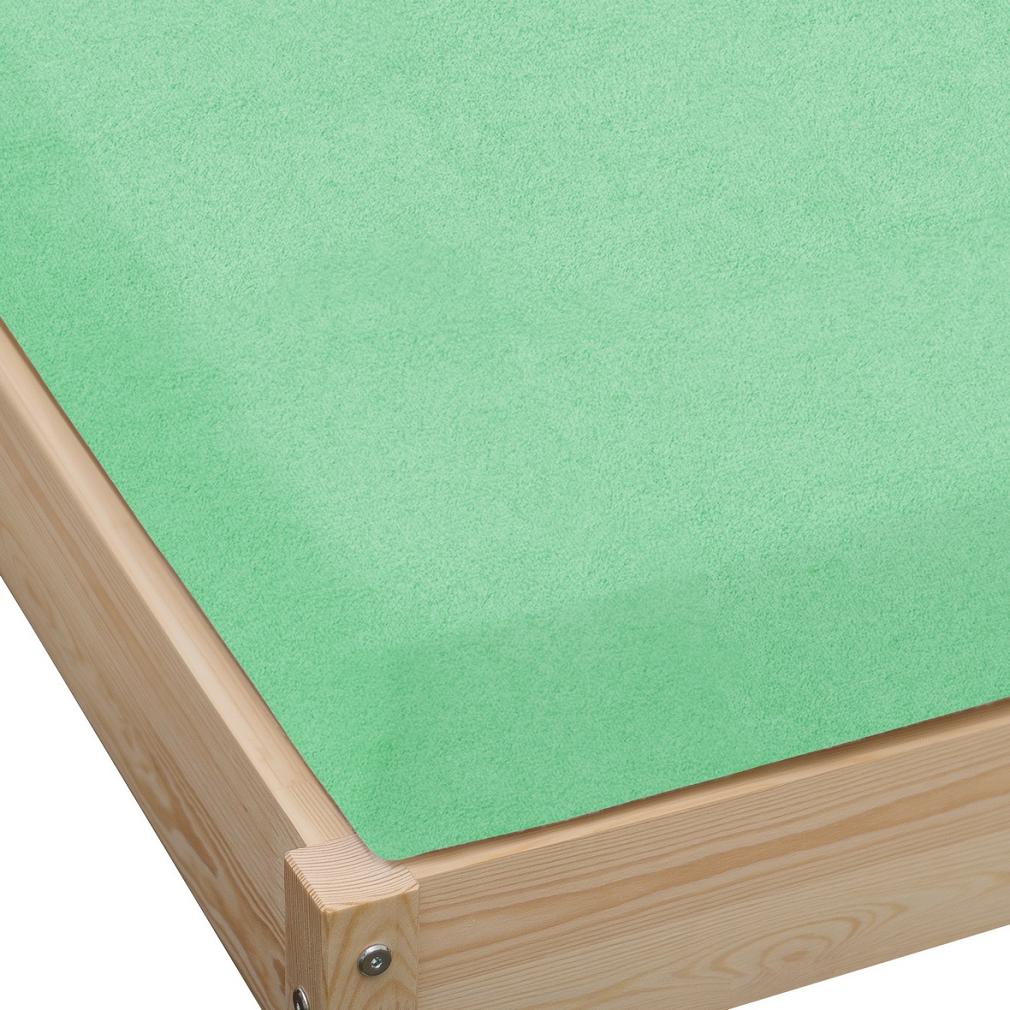 Prześcieradło frotte z gumką 120x200 seledynowy GRUBE