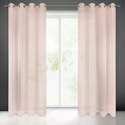 Firana gotowa na przelotkach REBECCA 140x250 Eurofirany różowa