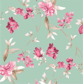 Piżama damska LUNA kod 641 kremowa pistacjowa w kwiaty