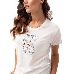 Piżama damska LUNA kod 641 kremowa pistacjowa w kwiaty