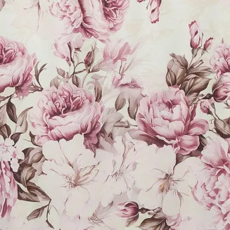 Pościel bawełniana PEONY1 140x200 Design91 kremowy