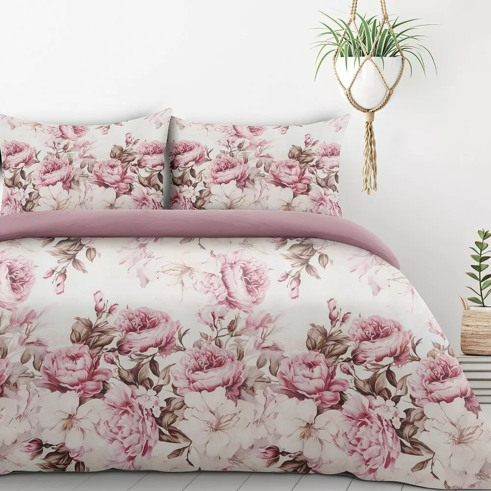 Pościel bawełniana PEONY1 140x200 Design91 kremowy