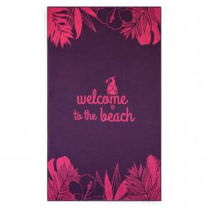 Ręcznik plażowy WELCOME 100x160 Zwoltex różowy