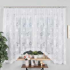 Firanka żakardowa gotowa na żabki RENATA 400x175 biała
