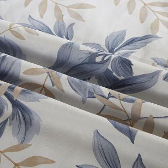 Biała Pościel w Liście Satyna Bawełniana 160x200 Y014