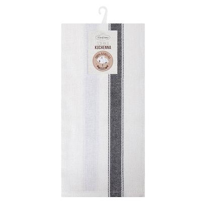 Komplet ścierek kuchennych 2 szt. 50x70 SOFIA Eurofirany biały w stalowy wzór pasów