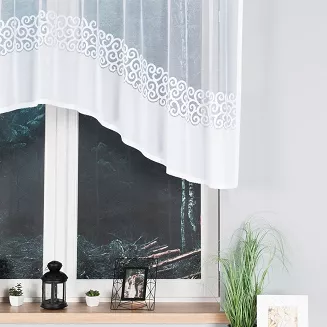 Firanka żakardowa gotowa na żabki DANIELA 300x110 biała