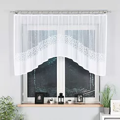 Firanka żakardowa gotowa na żabki DANIELA 300x110 biała