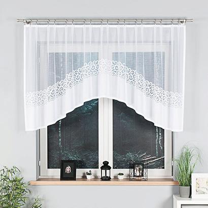 Firanka żakardowa gotowa na żabki DANIELA 300x110 biała