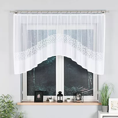 Firanka żakardowa gotowa na żabki DANIELA 300x110 biała
