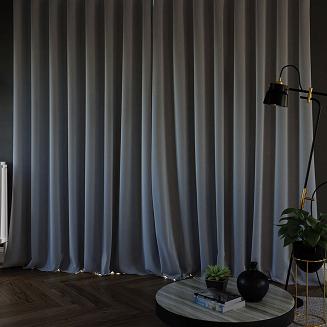 Zasłona gotowa na taśmie 140x250 SUPER BLACKOUT zaciemniająca chłodny szary