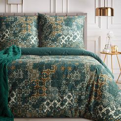 Pościel satynowa SPRING 140x200 Eurofirany ciemnozielony