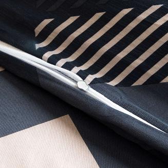 Pościel satyna bawełniana SATYNLOVE 160x200 granatowa kremowa geomatryczny wzór