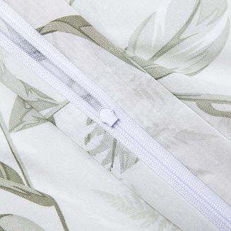 Pościel bawełniana COTTONLOVE 160x200 jasnozielona w zielone liście i kwiaty