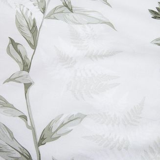 Pościel bawełniana COTTONLOVE 160x200 jasnozielona w zielone liście i kwiaty