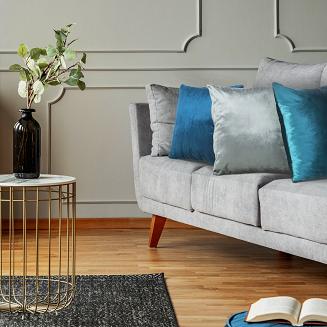 Poszewka dekoracyjna SAMANTA 40x40 Eurofirany granatowa aksamitna