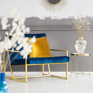 Poszewka dekoracyjna SAMANTA 40x40 Eurofirany granatowa aksamitna