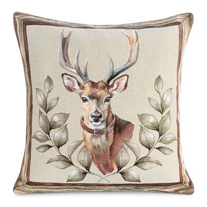 Poszewka dekoracyjna gobelin 45x45 Eurofirany naturalna brązowa jeleń