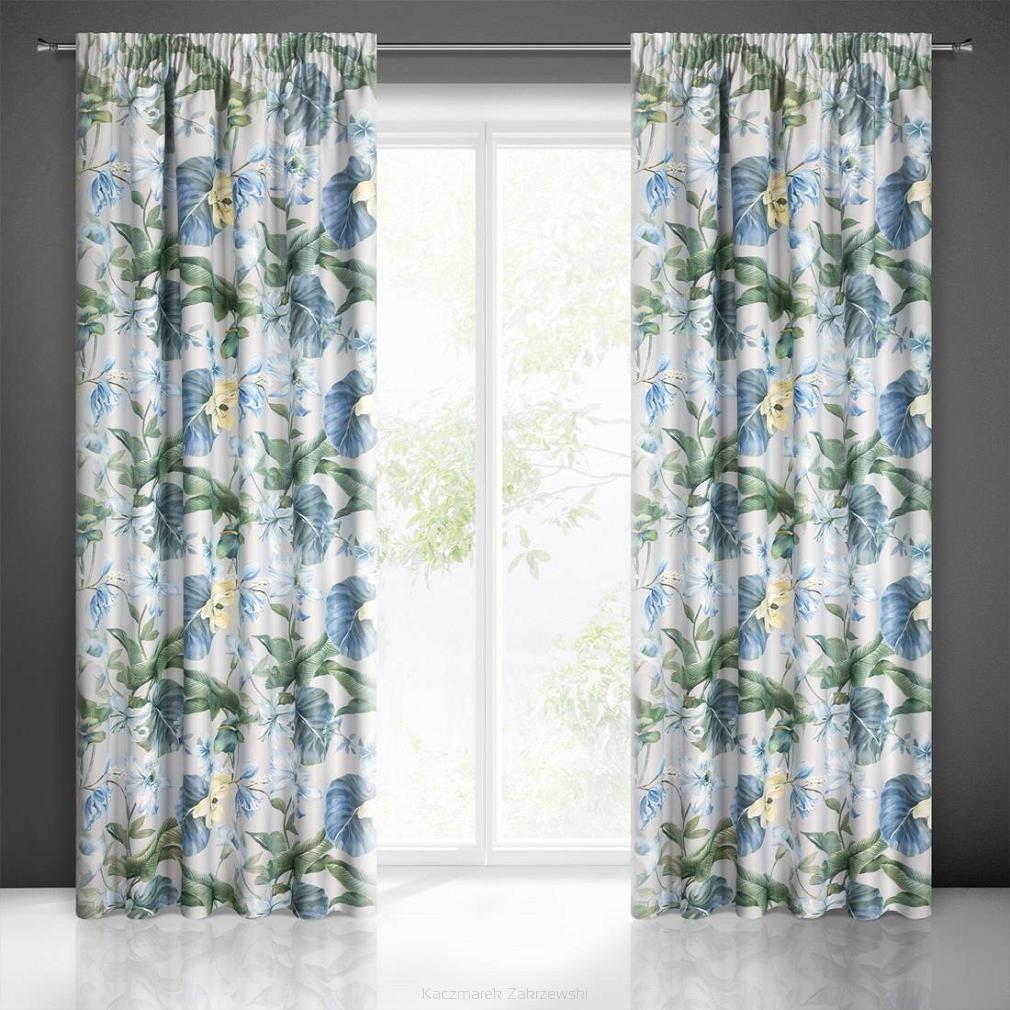 Zasłona gotowa na taśmie ALIA 140x270 Eurofirany niebieska
