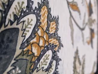 Pościel z kory 200x220 kwiatowe ornamenty na kremowym tle